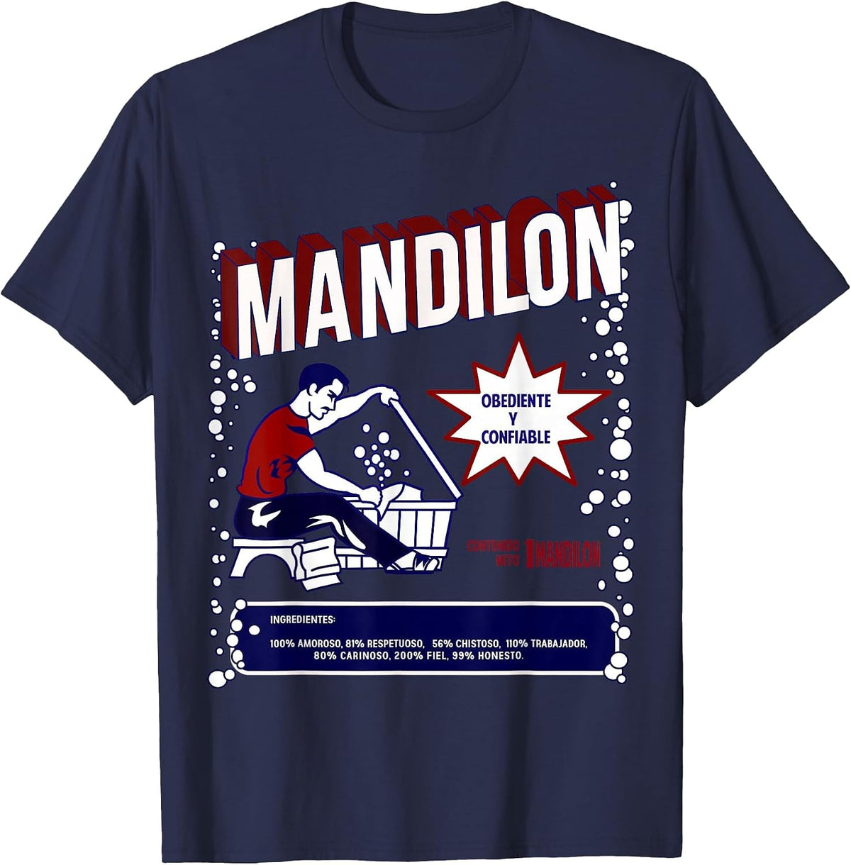 Mandilon Funny Mexican Dad T-Shirt - Navy Blue