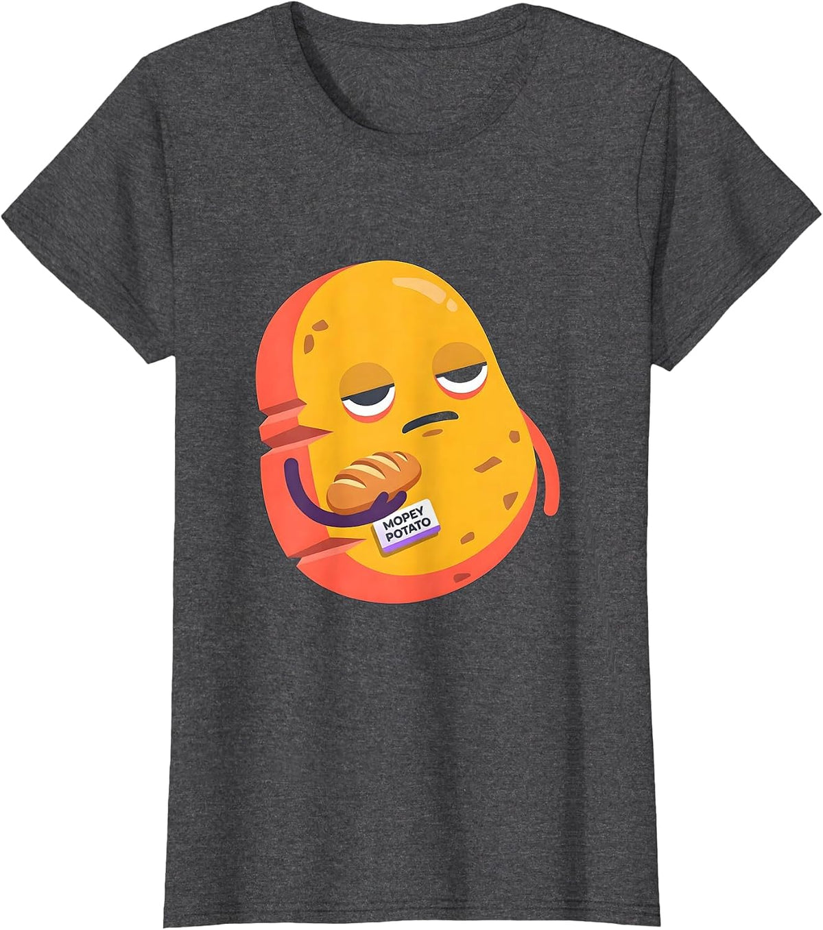 Women's Mopey Potato Funny Couples Thanksgiving Matching T-Shirt - Dark Heather Grey