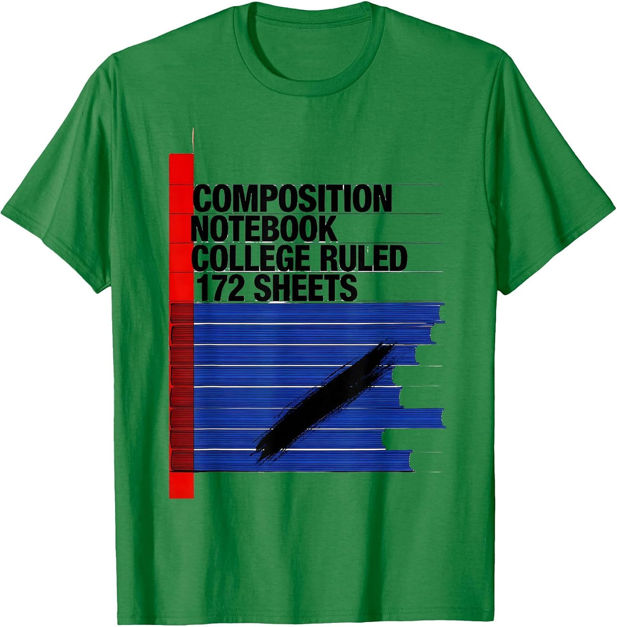 Men's Composition Notebook College Ruled 172 Sheets Teacher T-Shirt - Kelly Green
