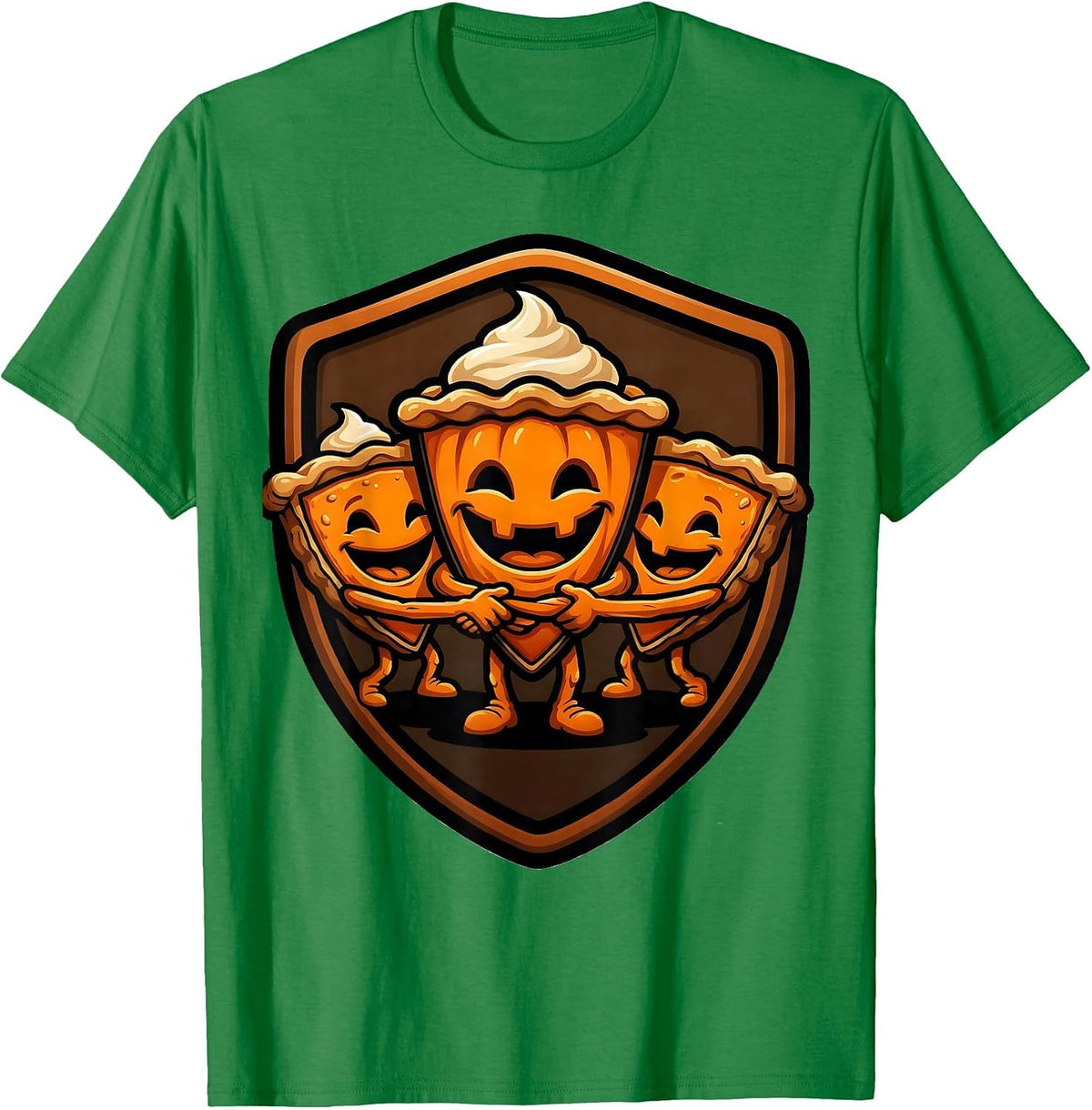 Men's Pumpkin Pie Crew Funny Thanksgiving Pie Lover Humor T-Shirt - Kelly Green