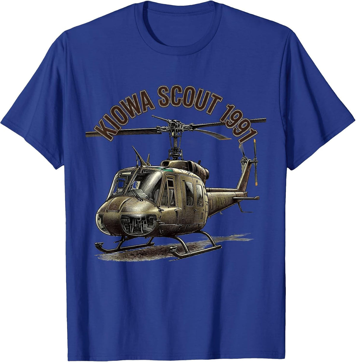 Kiowa Scout 1991 Military Helicopter Veteran Pilot Gift T-Shirt - Royal Blue