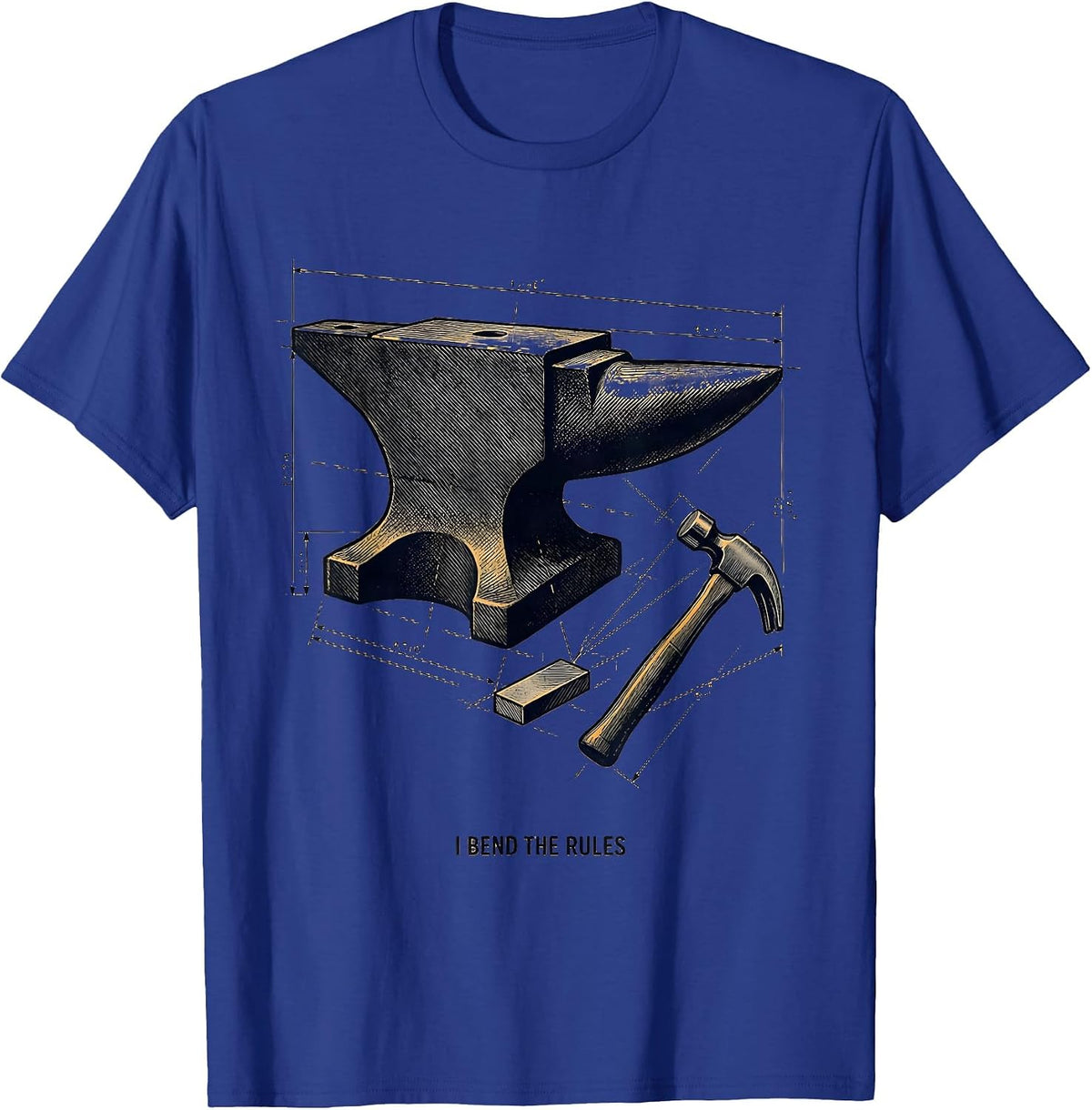 Men's I Bend The Rules Funny Blacksmith Forge Hobbyist T-Shirt - Royal Blue