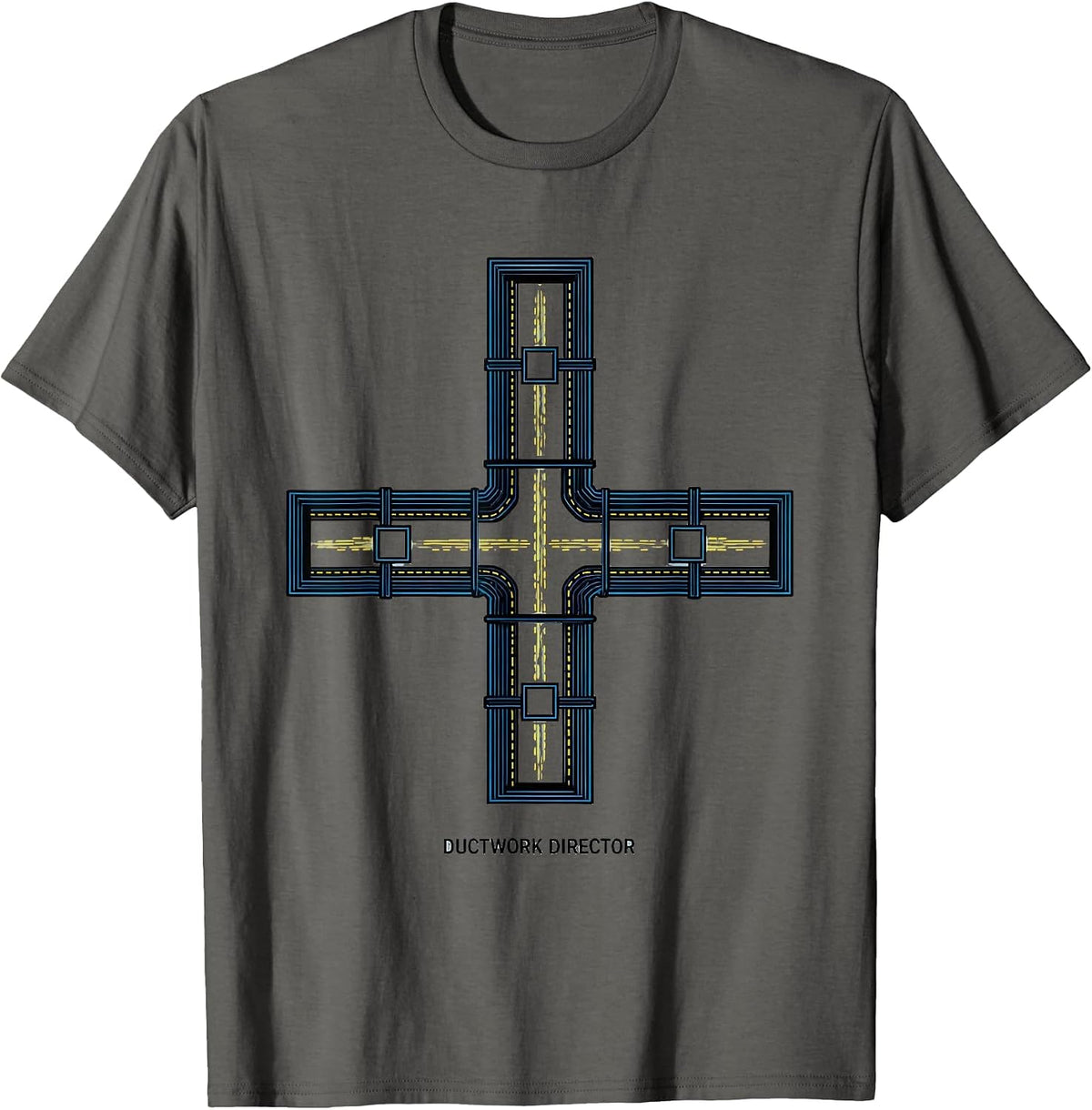 Ductwork Director Funny HVAC Technician HVAC Dad Humor T-Shirt - Asphalt Grey