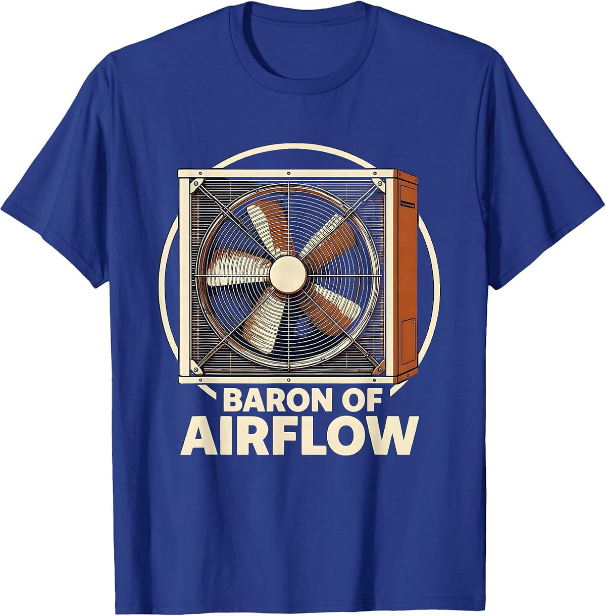 Men's Baron Of Airflow Funny HVAC Technician Trade Pride Humor T-Shirt - Royal Blue