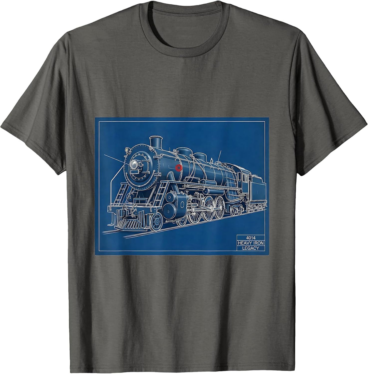 4014 Heavy Iron Legacy Steam Locomotive Railroad Enthusiast T-Shirt - Asphalt Grey