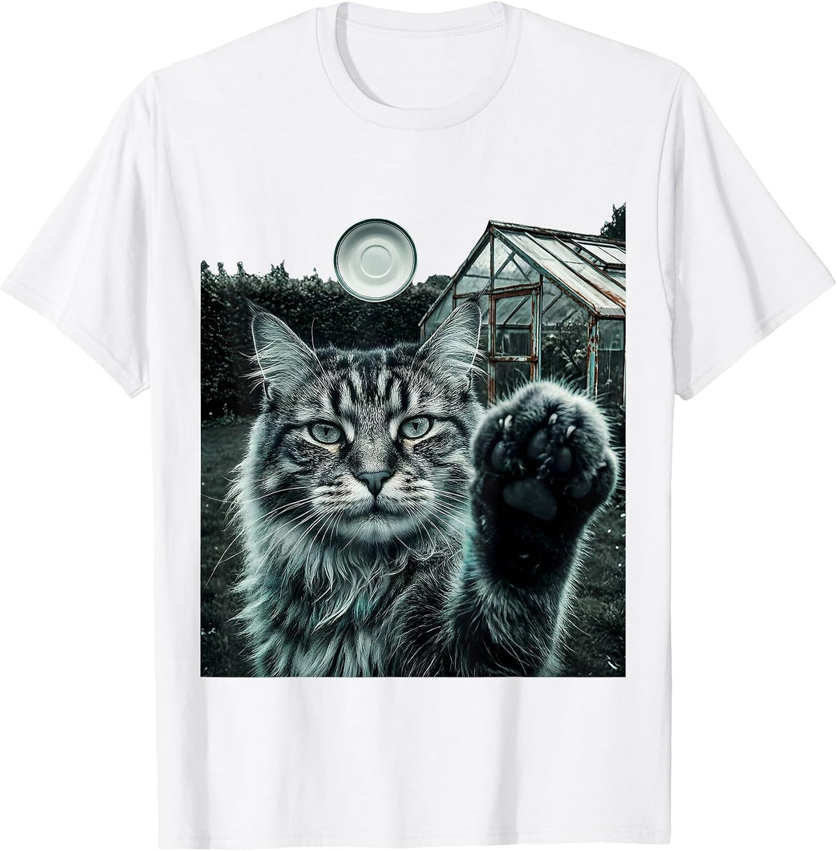 Men's Norwegian Forest Cat UFO Meme Funny Cat Owner Gift T-Shirt - White