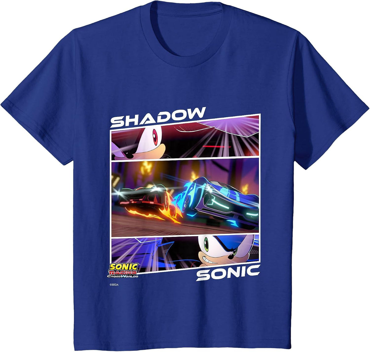 Sonic Racing CrossWorlds - Shadow Vs. Sonic, Head-to-Head T-Shirt - Royal Blue