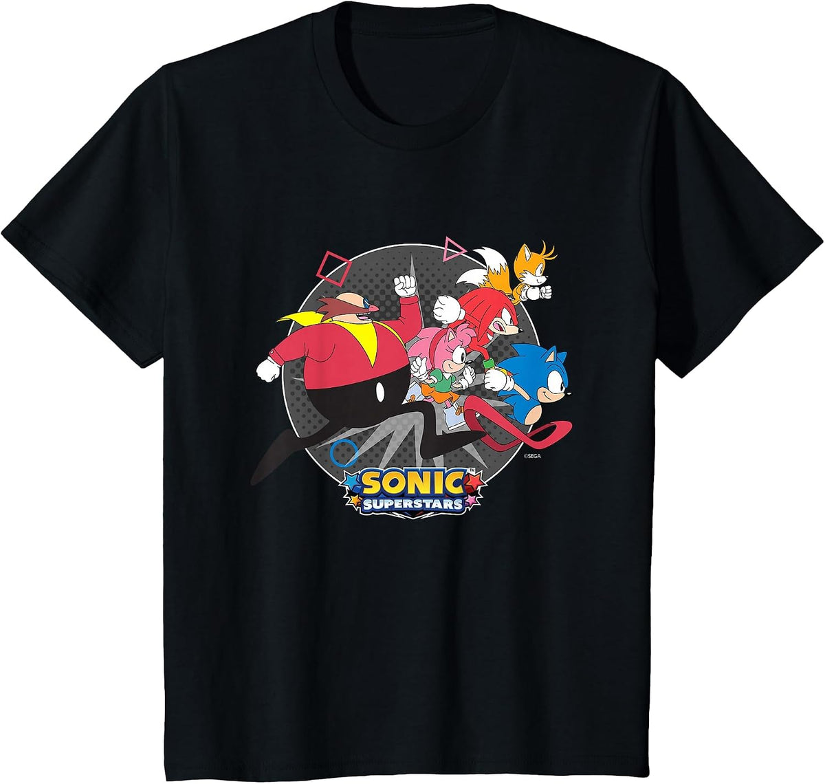 Sonic the Hedgehog, Sonic Superstars - We All Run Fast T-Shirt - Black