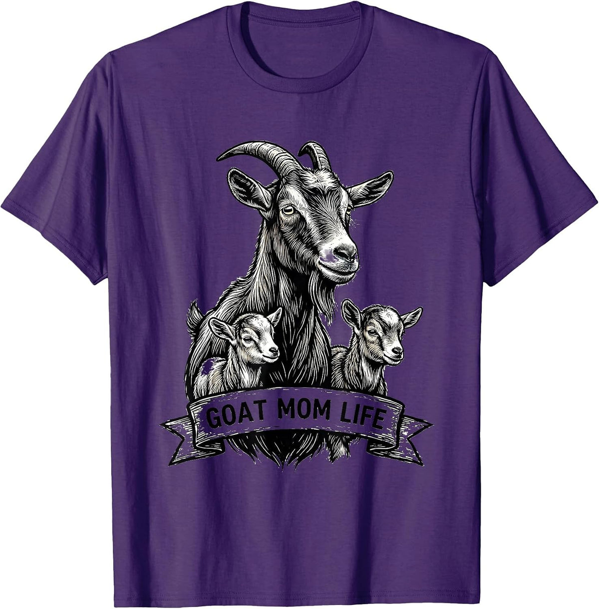 Men's Goat Mom Life Proud Goat Lover Design T-Shirt - Purple