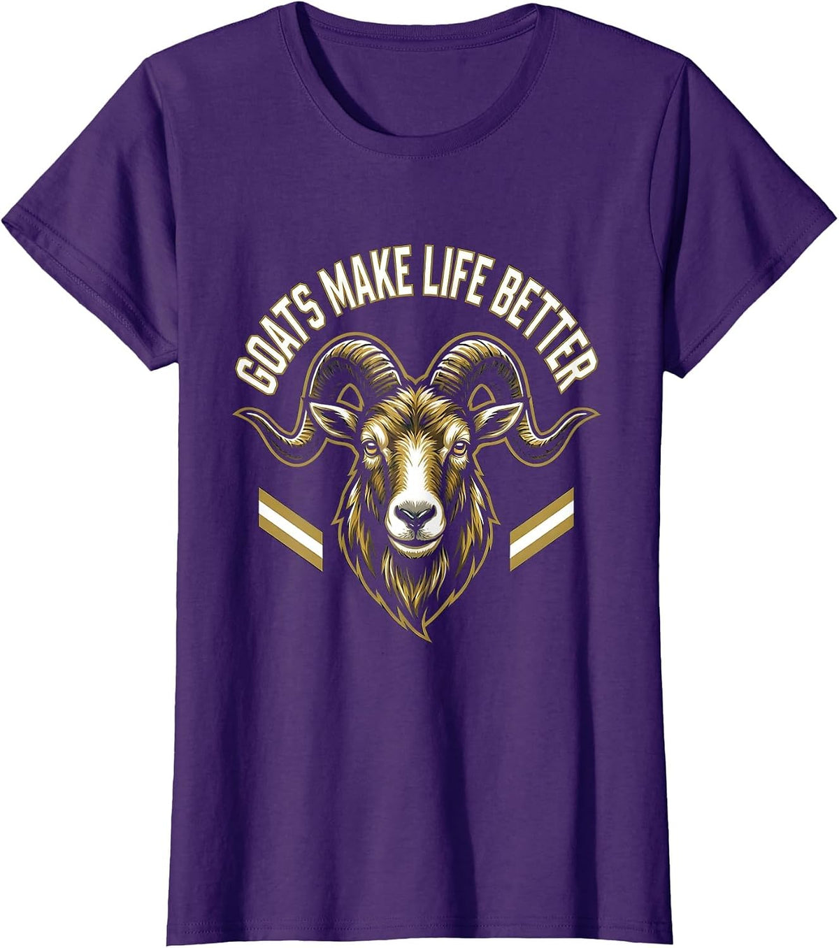 Women's Goats Make Life Better Funny Goat Lover Design T-Shirt - Purple