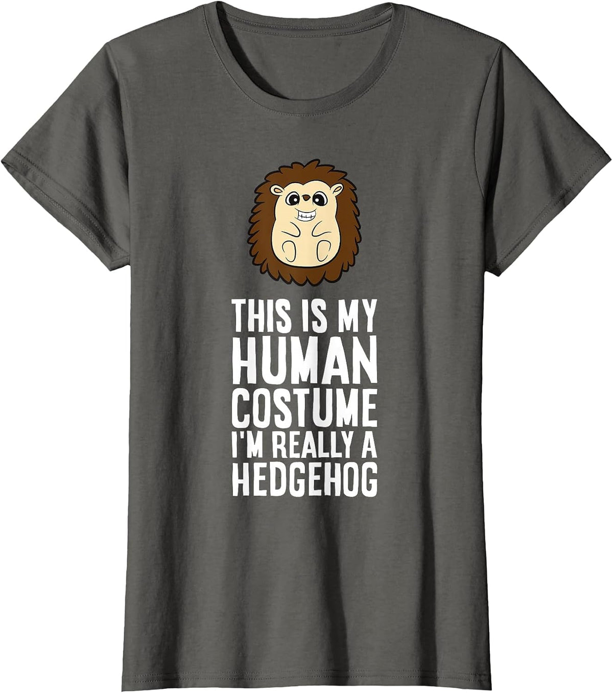 This is My Human Costume I'm Really A Hedgehog T-Shirt - Asphalt Grey