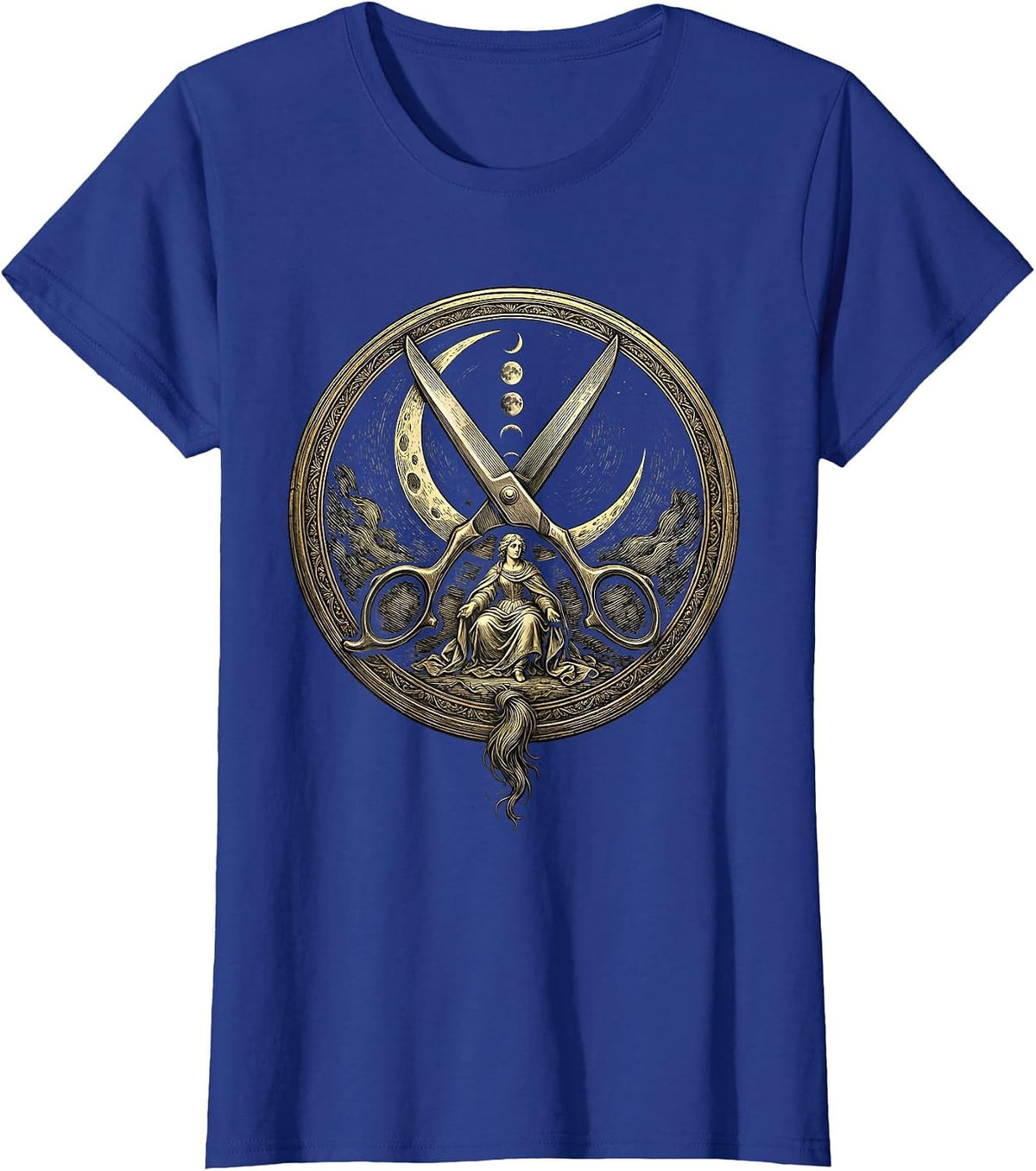 Women's Sealed Medallion Mystic Barber Humor Gift T-Shirt - Royal Blue