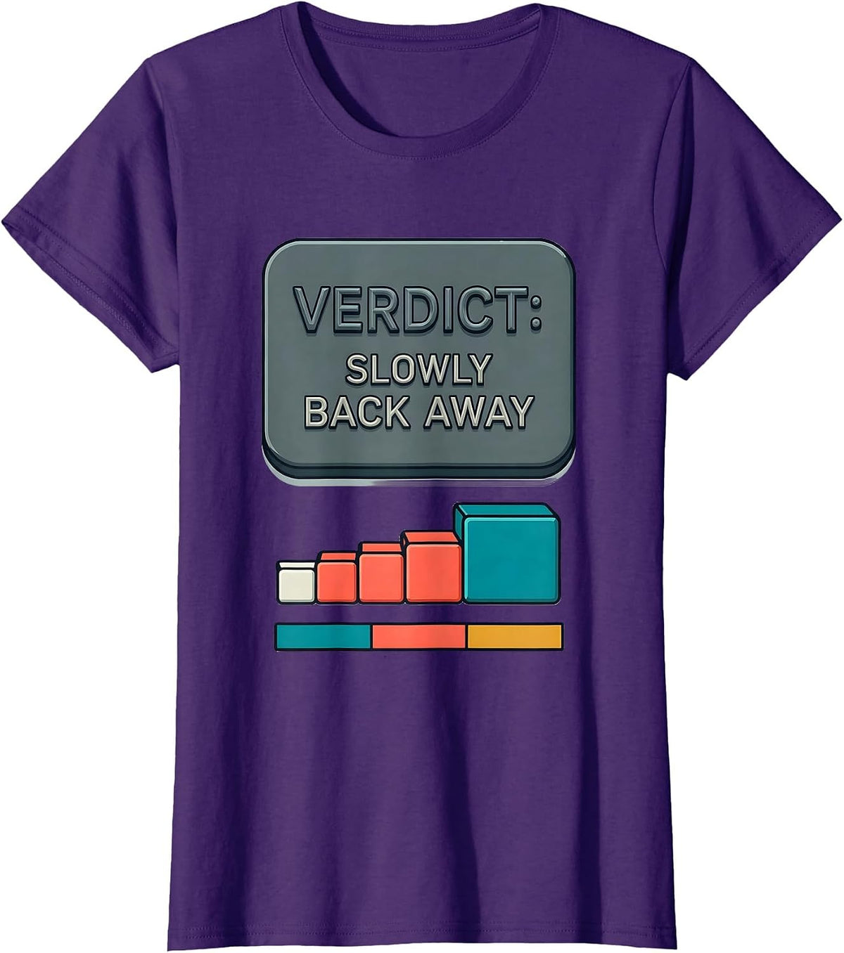 Women's Verdict: Slowly Back Away Funny Periodic Table Science T-Shirt - Purple