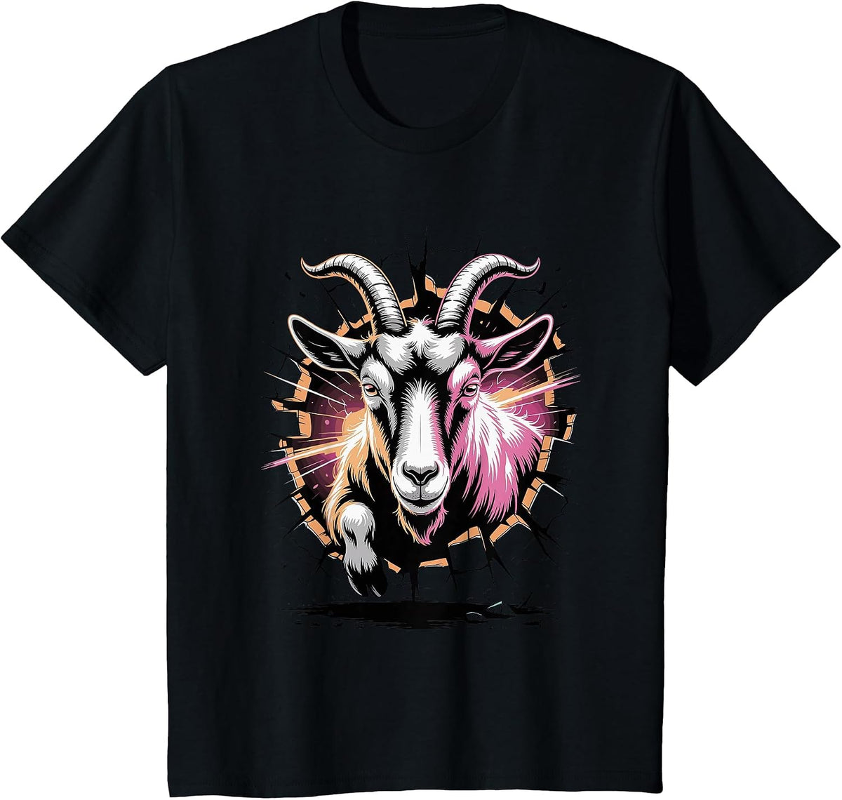 Graffiti Wall Art Goat Goats T-Shirt - Black