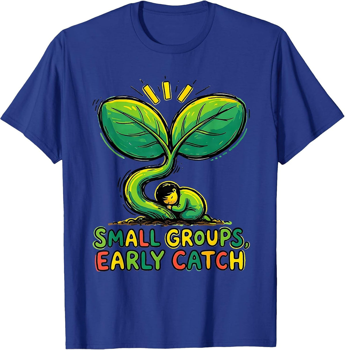Men's Small Groups Early Catch Early Intervention Teacher Squad T-Shirt - Royal Blue