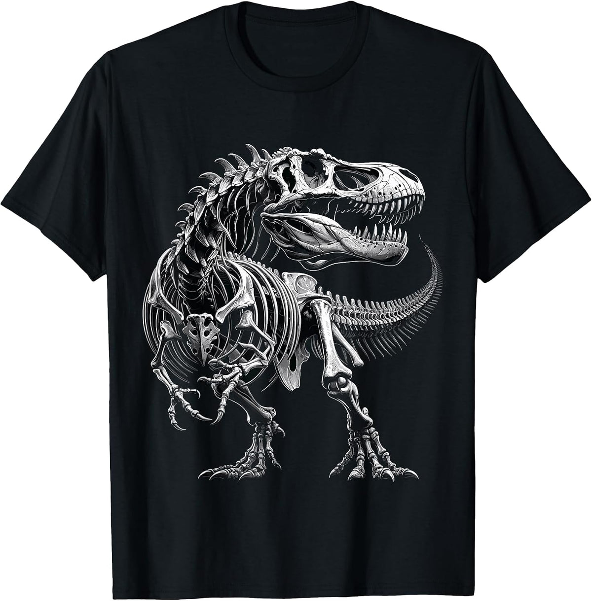 T-Rex Fossil Skeleton Dinosaur Bones Paleontologist T-Shirt - Black