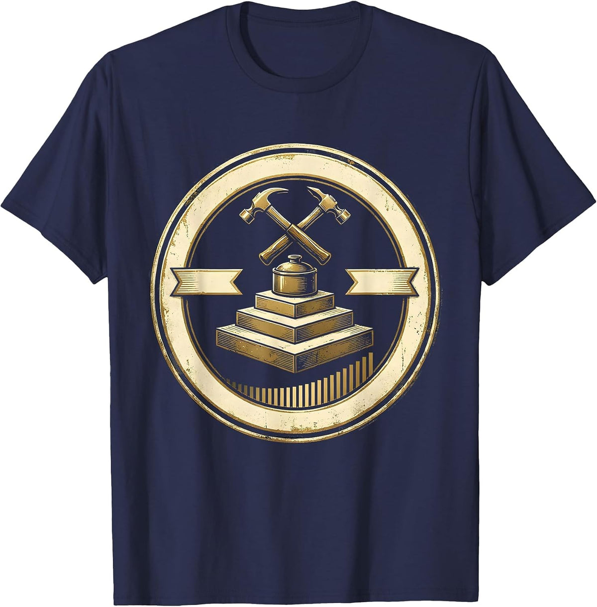 Sealed Forge Emblem Blacksmith Hobbyist Humor T-Shirt - Navy Blue