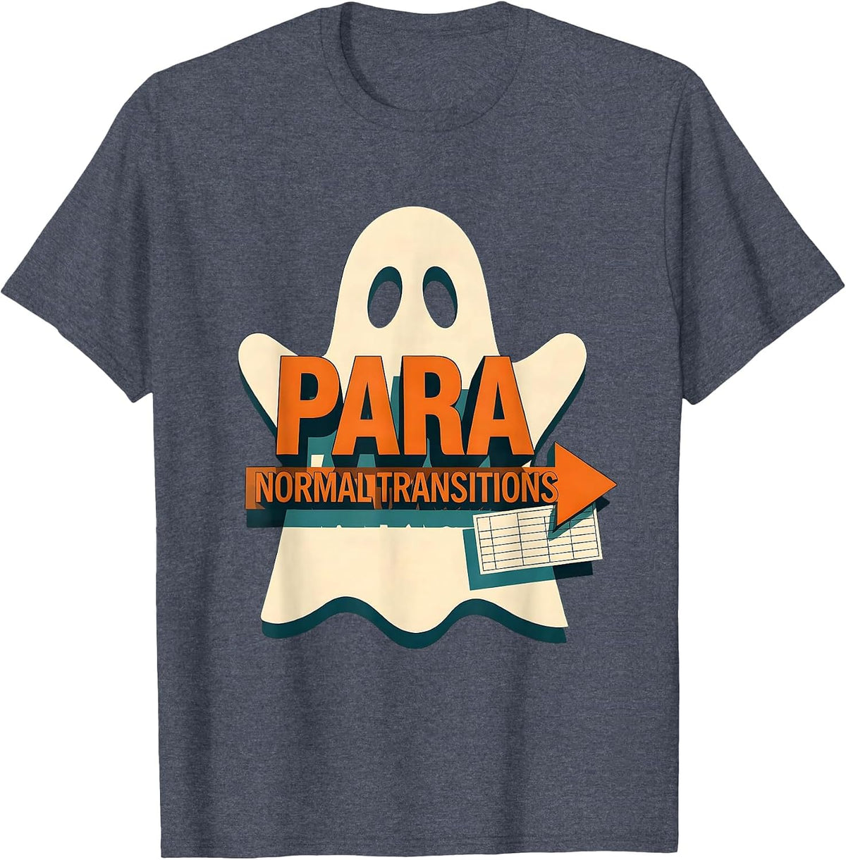 Para Normal Transitions Ghost Paraeducator Halloween SpEd T-Shirt - Heather Blue