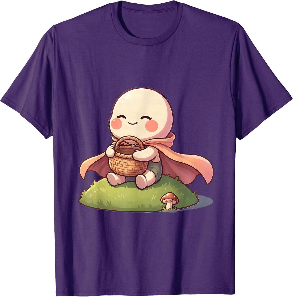 Chibi Forager Cute Kawaii Morel Hunter Gift T-Shirt - Purple