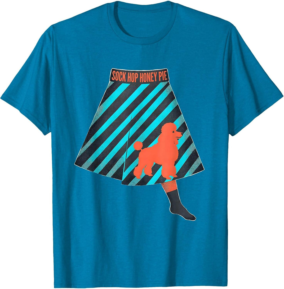 Sock Hop Honey Pie Midcentury Modern 50s Costume Poodle T-Shirt - Sapphire Blue