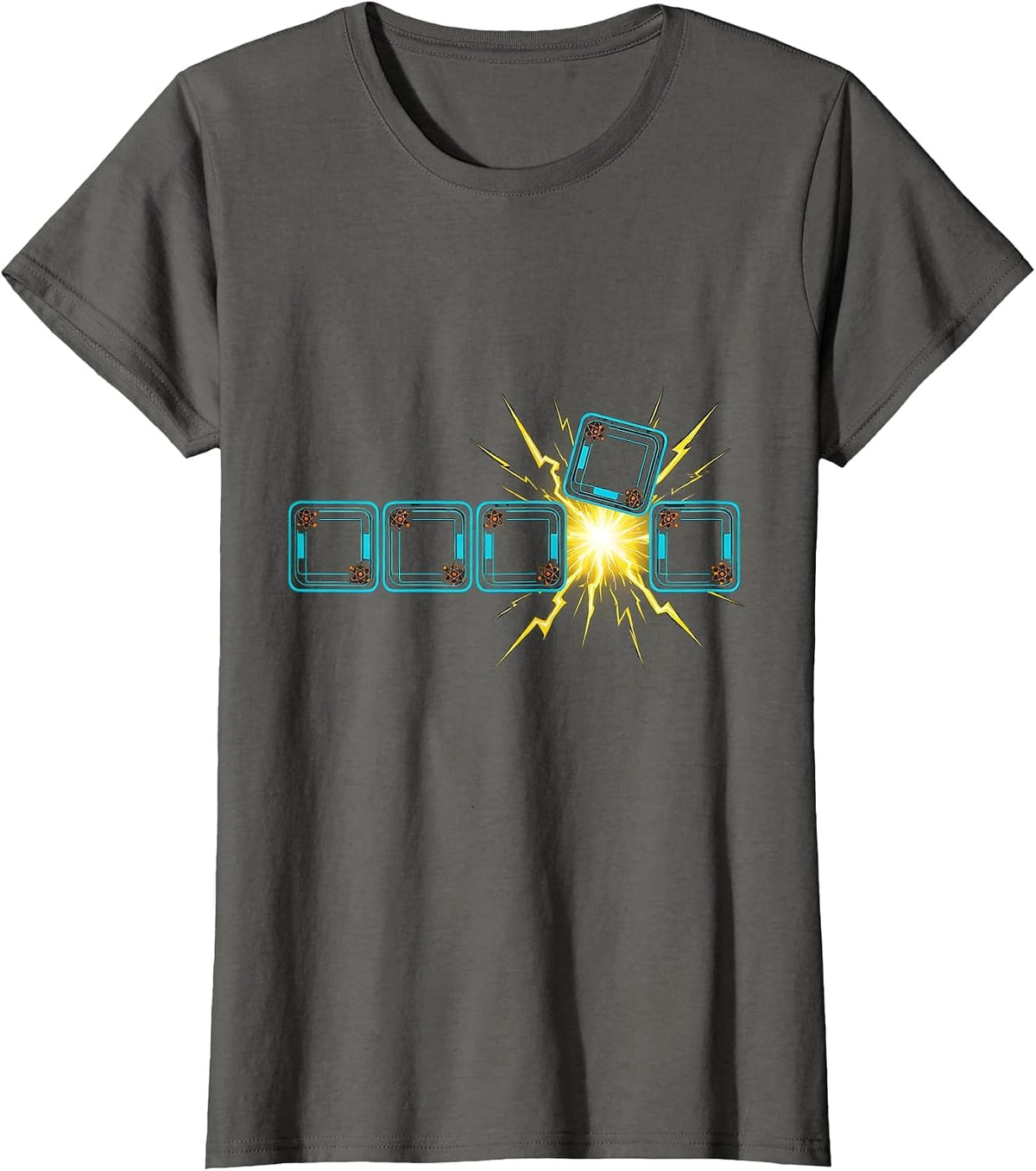 Women's Periodic Table Element Cards Nerdy Science Humor T-Shirt - Asphalt Grey