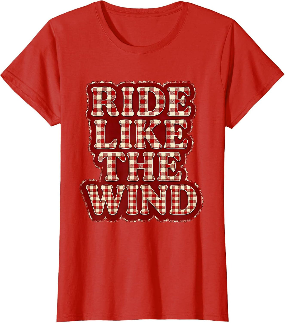 Women's Ride Like the Wind Horse Lover Design T-Shirt - Red