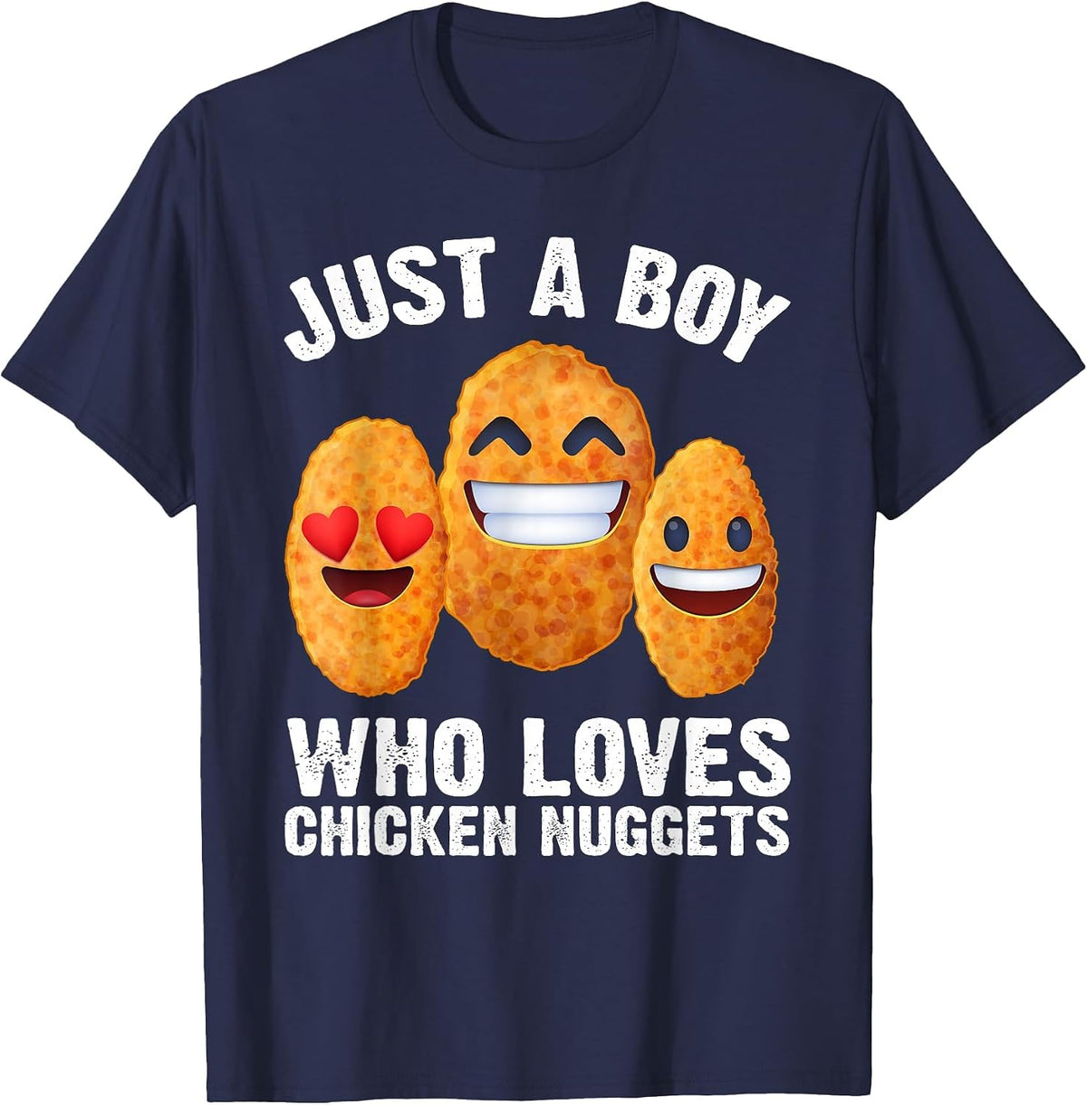 Funny Chicken Nugget for Men Boys Kids Chicken Nugget Lovers T-Shirt - Navy Blue
