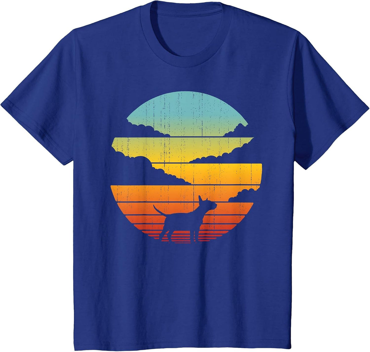 Bull Terrier Retro Vintage 60s 70s Sunset Dog Lovers Men T-Shirt - Royal Blue