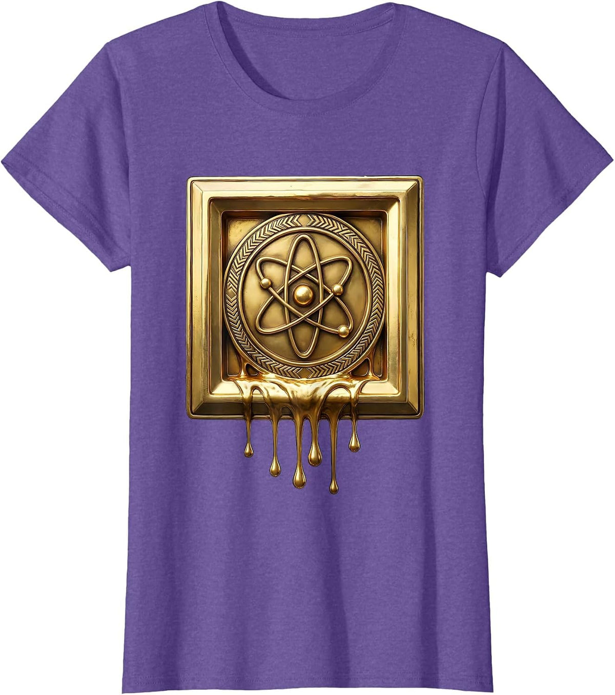 Women's Can I Lick It Periodic Table Gold Element Tile T-Shirt - Purple Heather