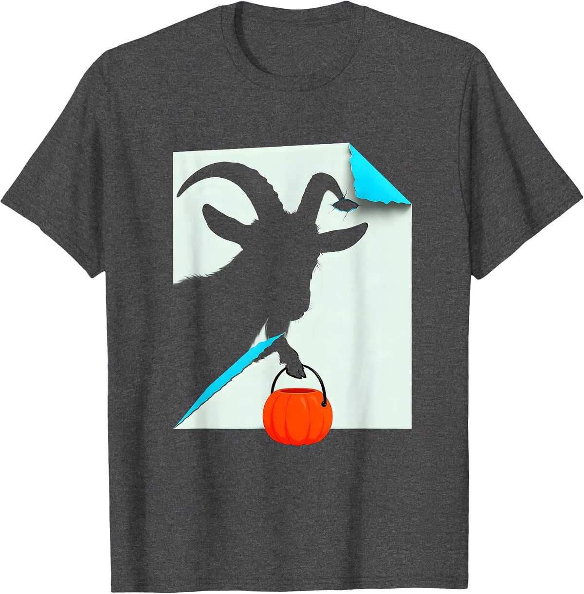 Goat Ghost Spooky Halloween Farm Animal Lover T-Shirt - Dark Heather Grey