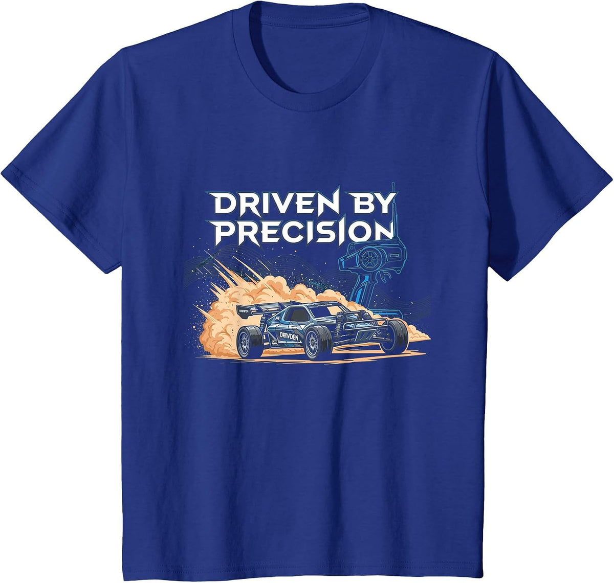 Driven by Precision Remote Control Racer RC Car Enthusiast T-Shirt - Royal Blue
