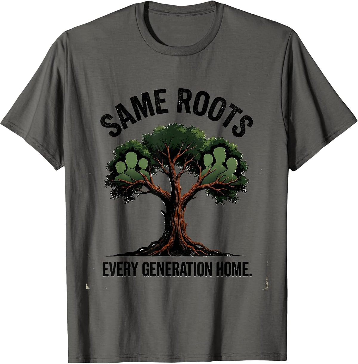 Men's Same Roots, Every Generation Home Vintage Family Reunion T-Shirt - Asphalt Grey