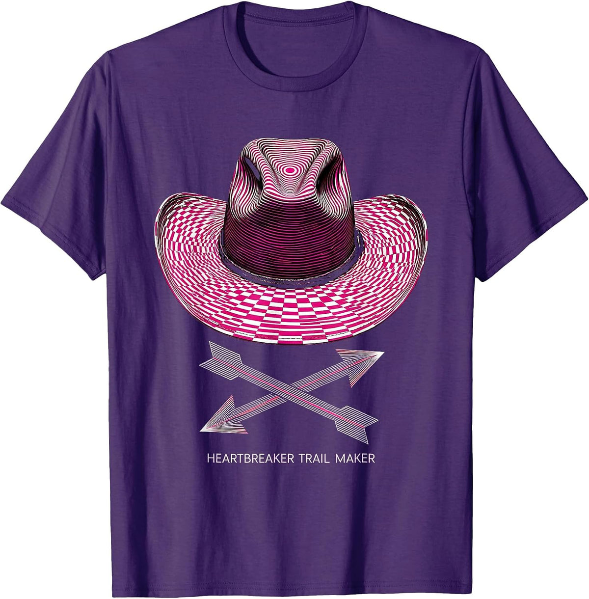 Heartbreaker Trail Maker Cowboy Design T-Shirt - Purple