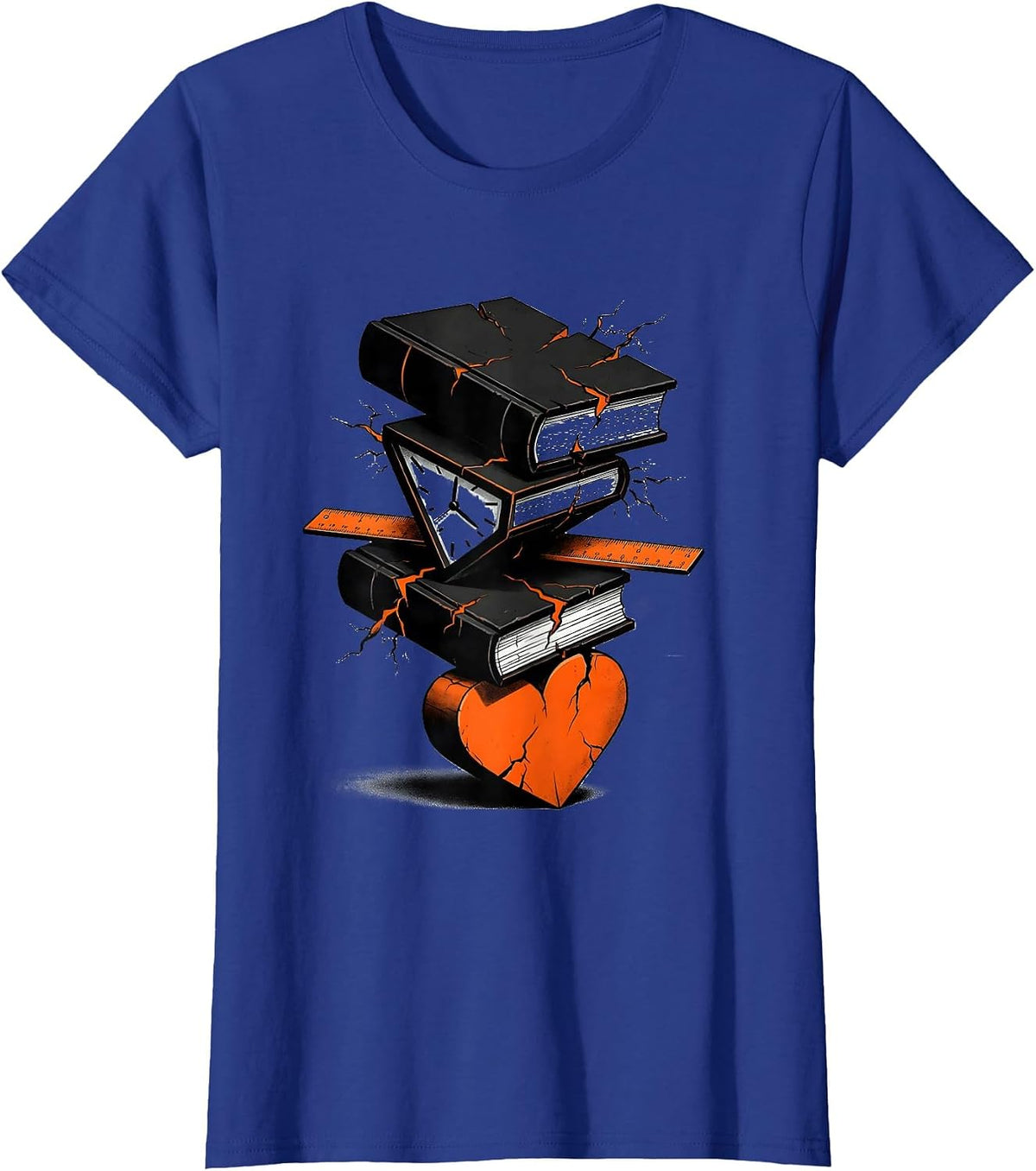Women's Brutalist Classroom Tower Paraeducator Appreciation Gift T-Shirt - Royal Blue