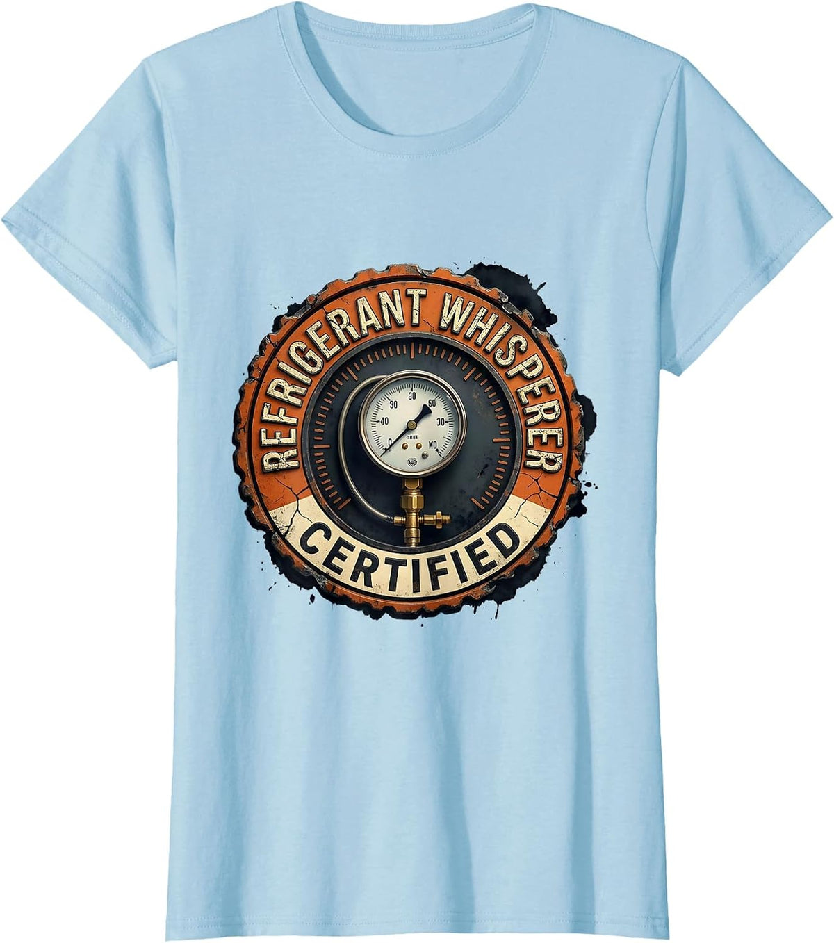 Refrigerant Whisperer Certified Funny HVAC Tech HVAC Dad T-Shirt - Baby Blue