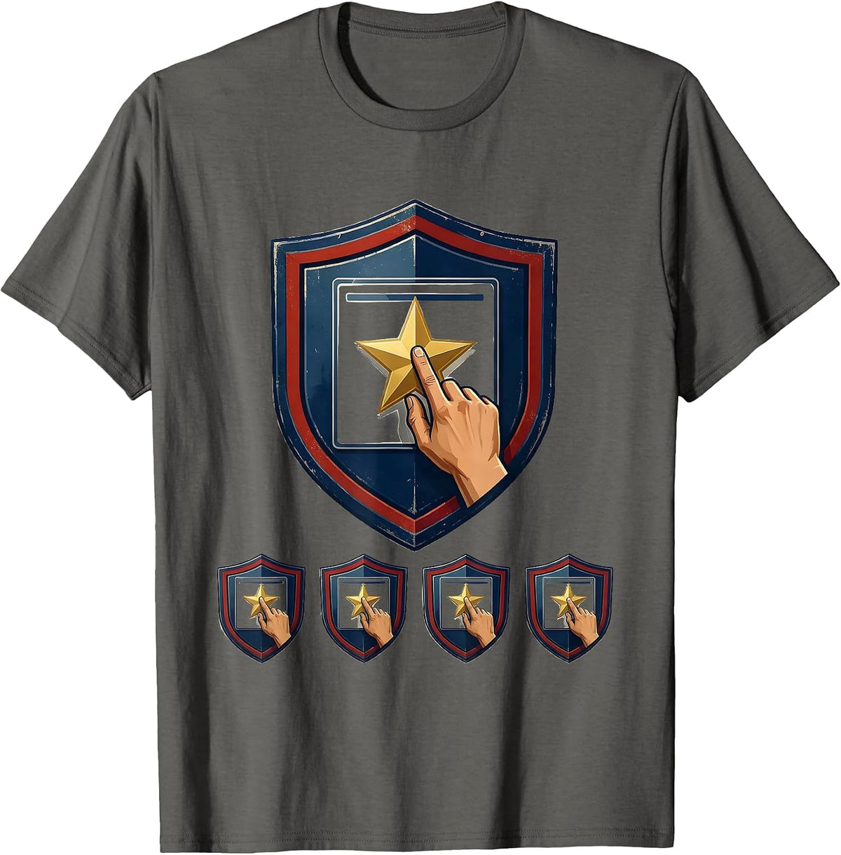 Athletic Shield Paraeducator Teacher Aide Appreciation T-Shirt - Asphalt Grey