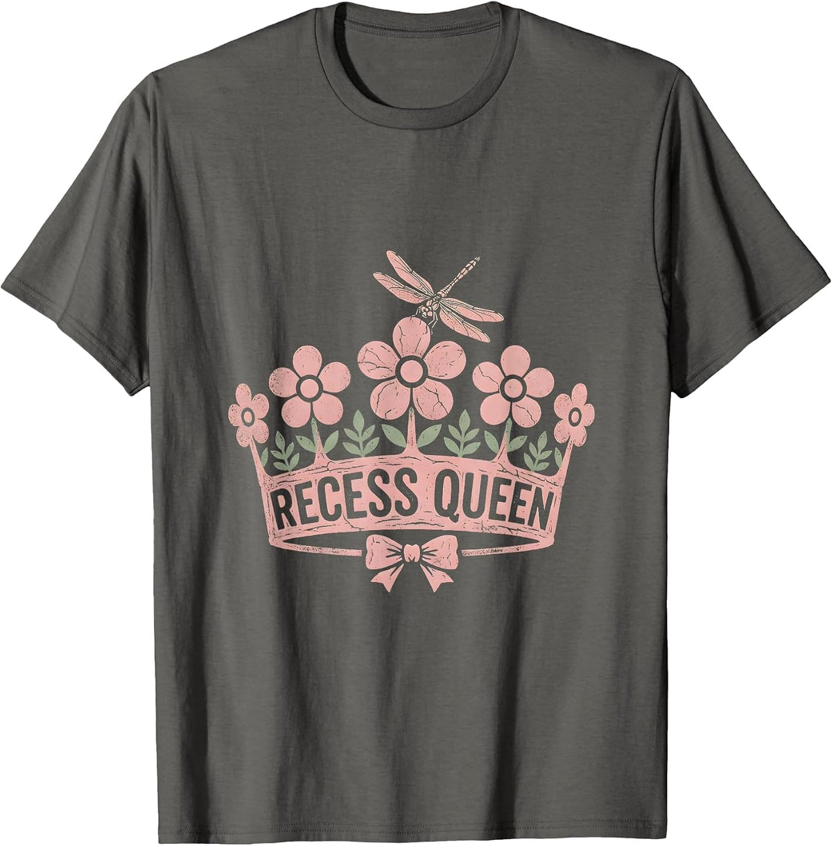 Recess Queen 4th Grade School Design T-Shirt - Asphalt Grey