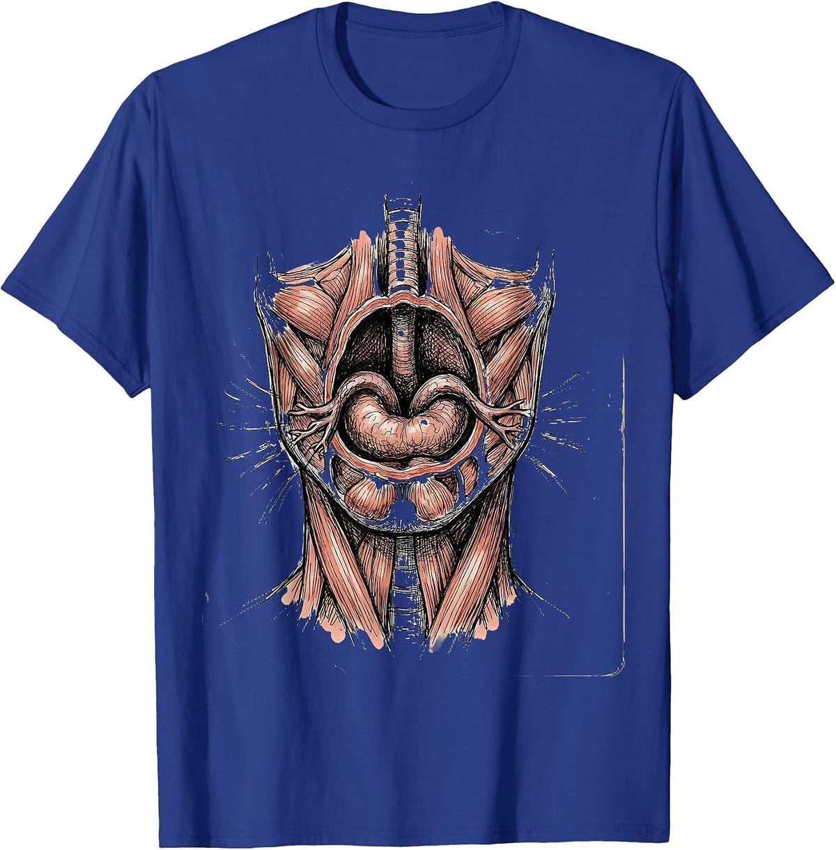 Anatomical Vocal Cords Glowing Speech Therapy Design T-Shirt - Royal Blue