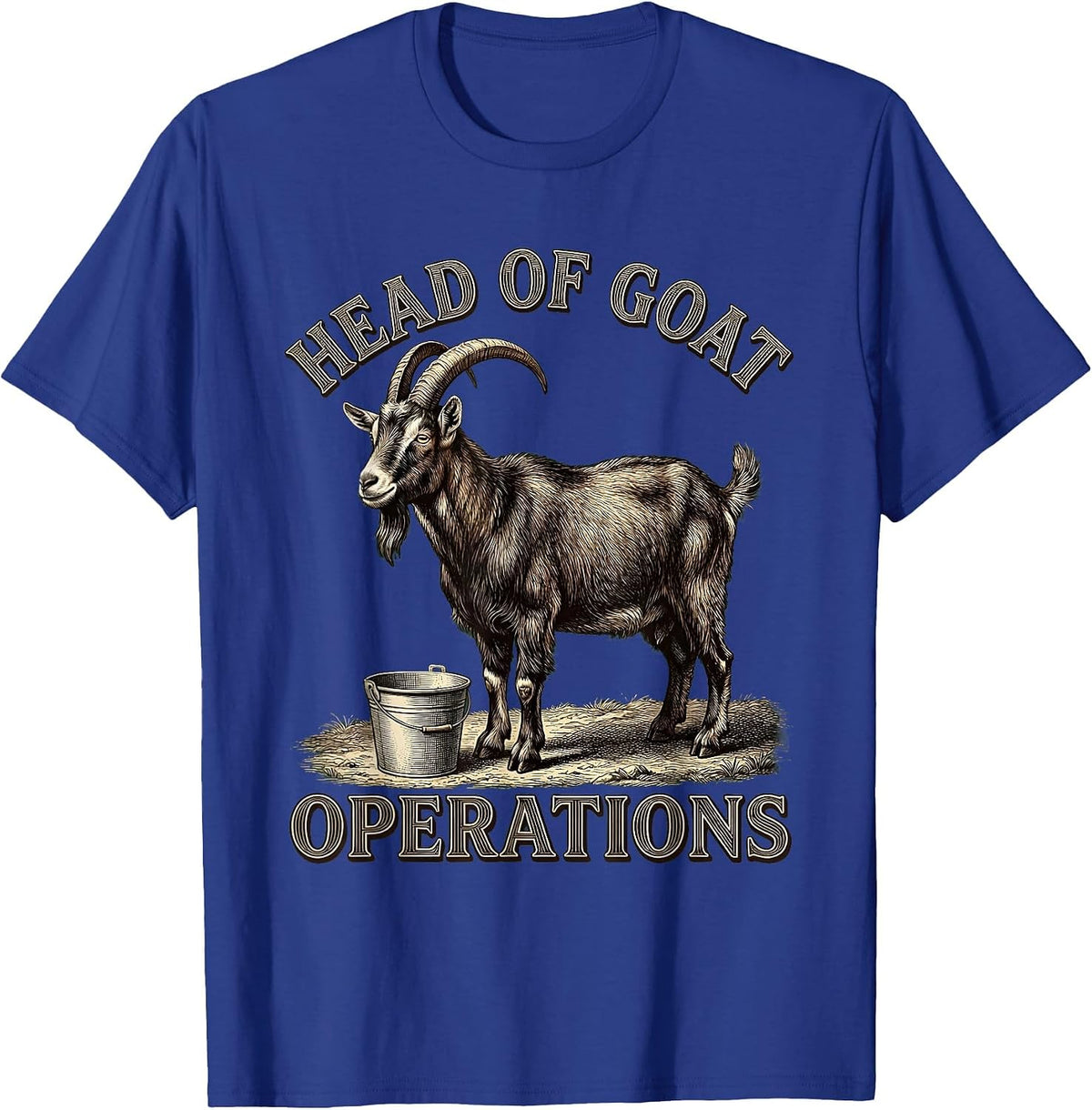 Men's Head Of Goat Operations Funny Goat Lover Farm Humor T-Shirt - Royal Blue