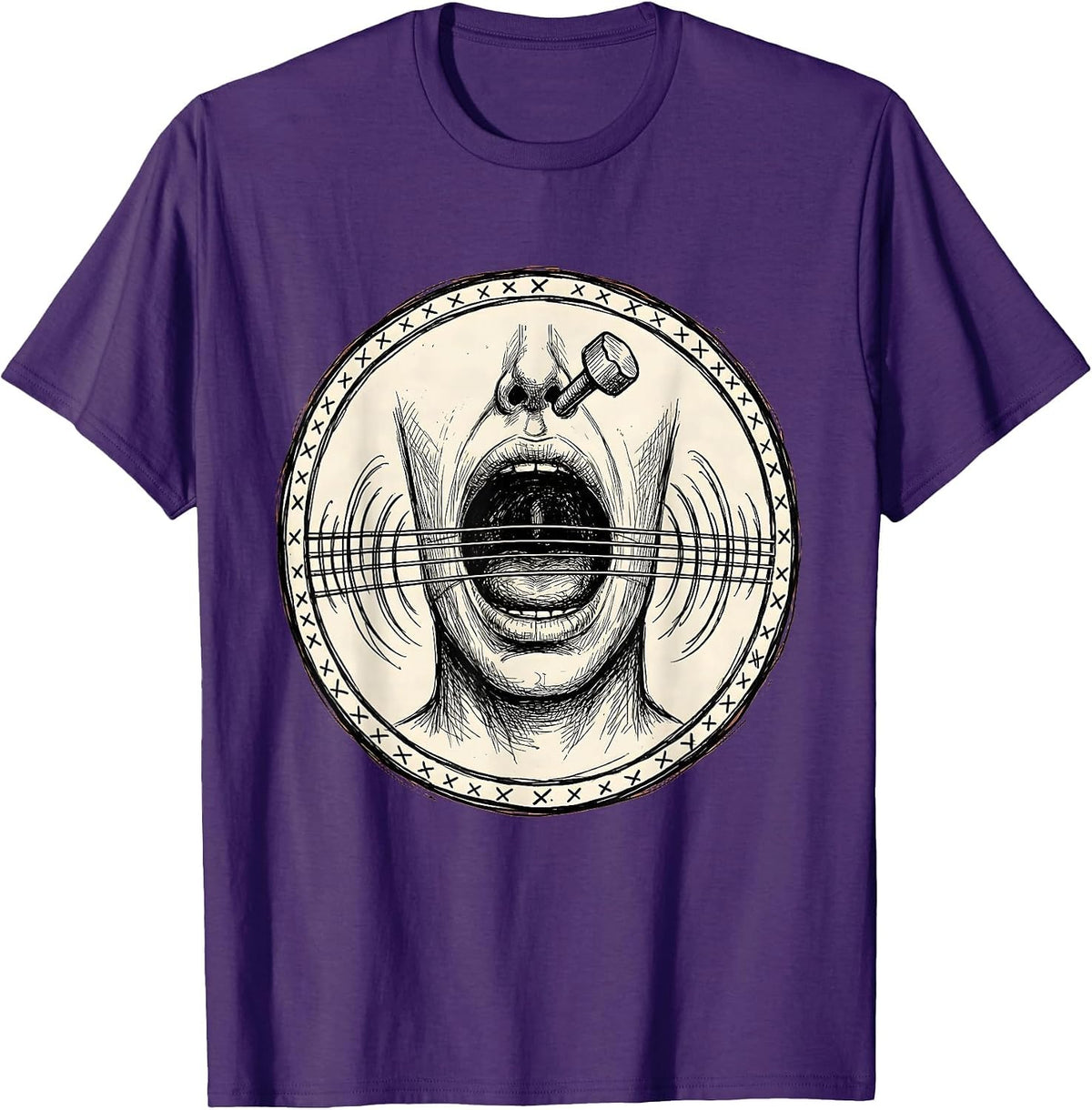 Men's Speech Therapy Vocal Cords Guitar Strings Design T-Shirt - Purple