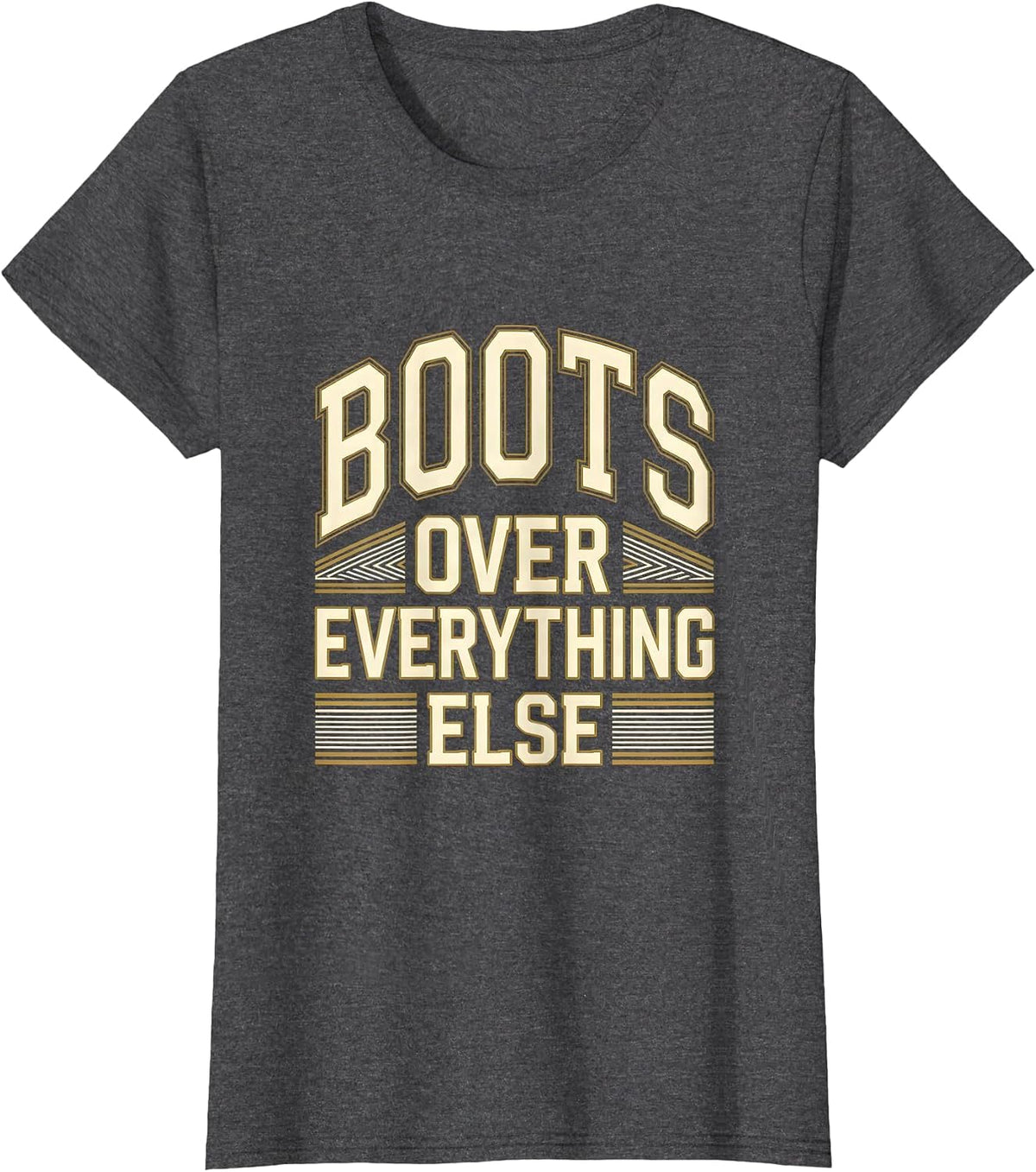 Women's Boots Over Everything Western Design T-Shirt - Dark Heather Grey