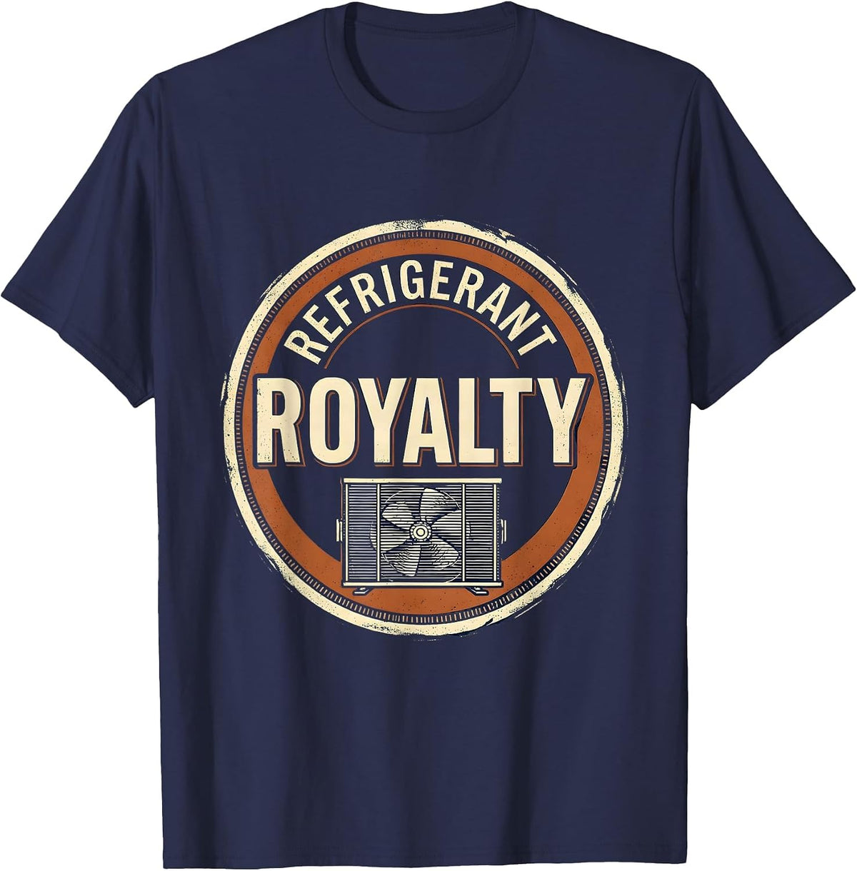 Refrigerant Royalty Vintage Funny HVAC Technician HVAC Dad T-Shirt - Navy Blue