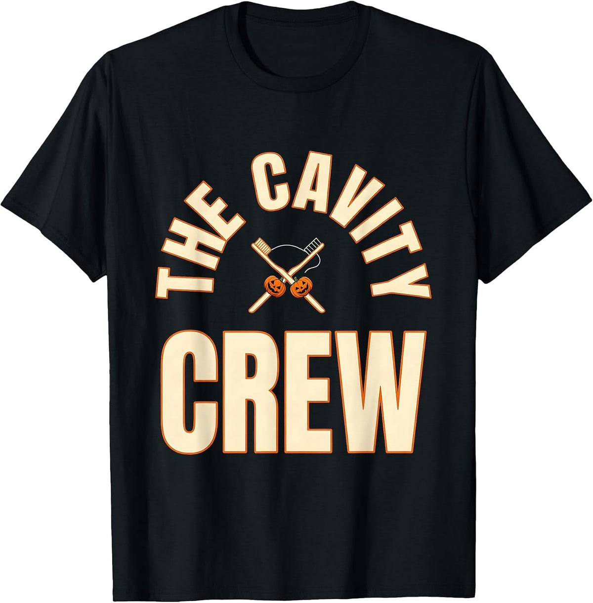 Men's The Cavity Crew Halloween Dentist Dental Humor Costume T-Shirt - Black