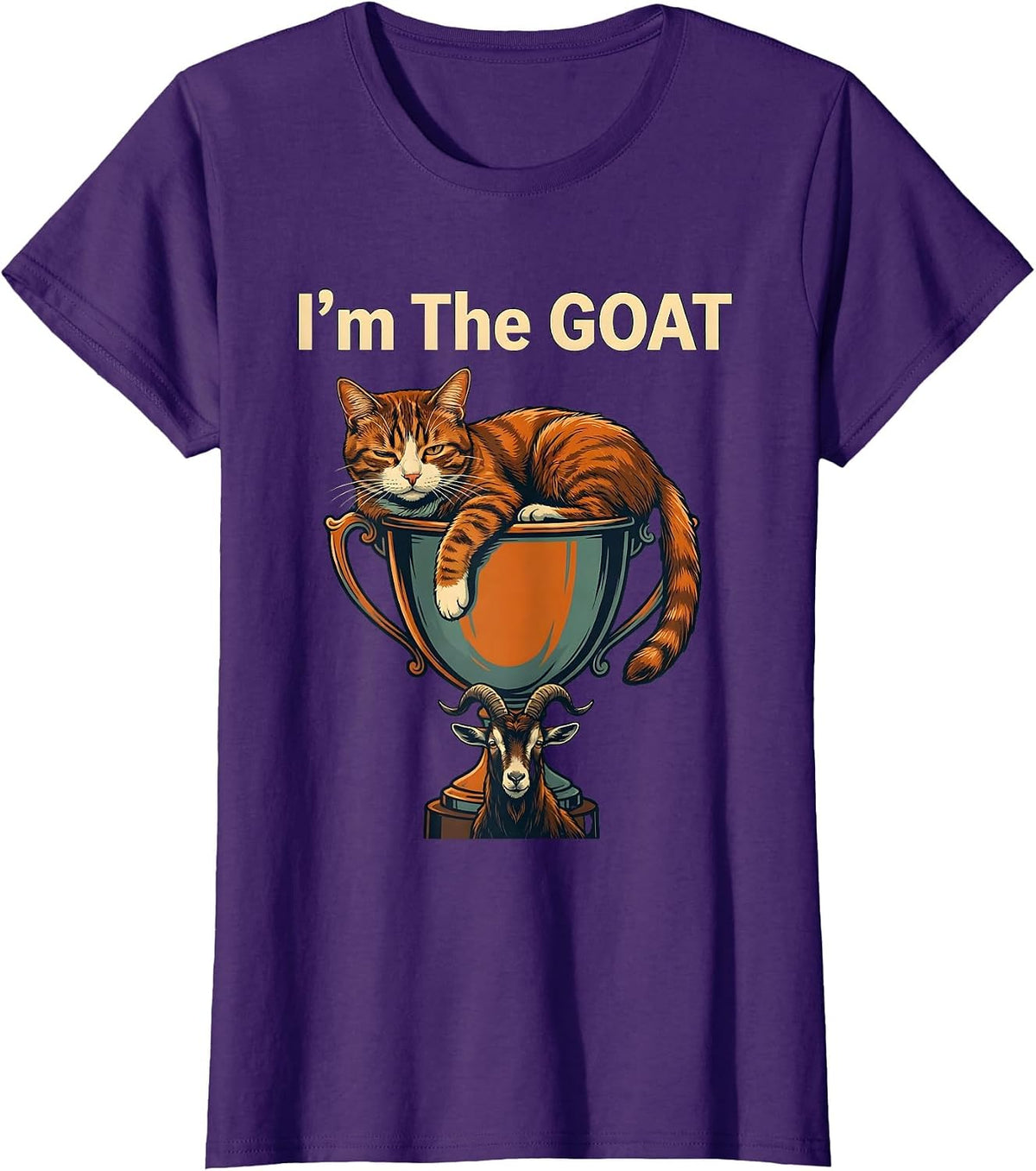 I'm The GOAT Funny Cat Meme Cat Lover Humor T-Shirt - Purple