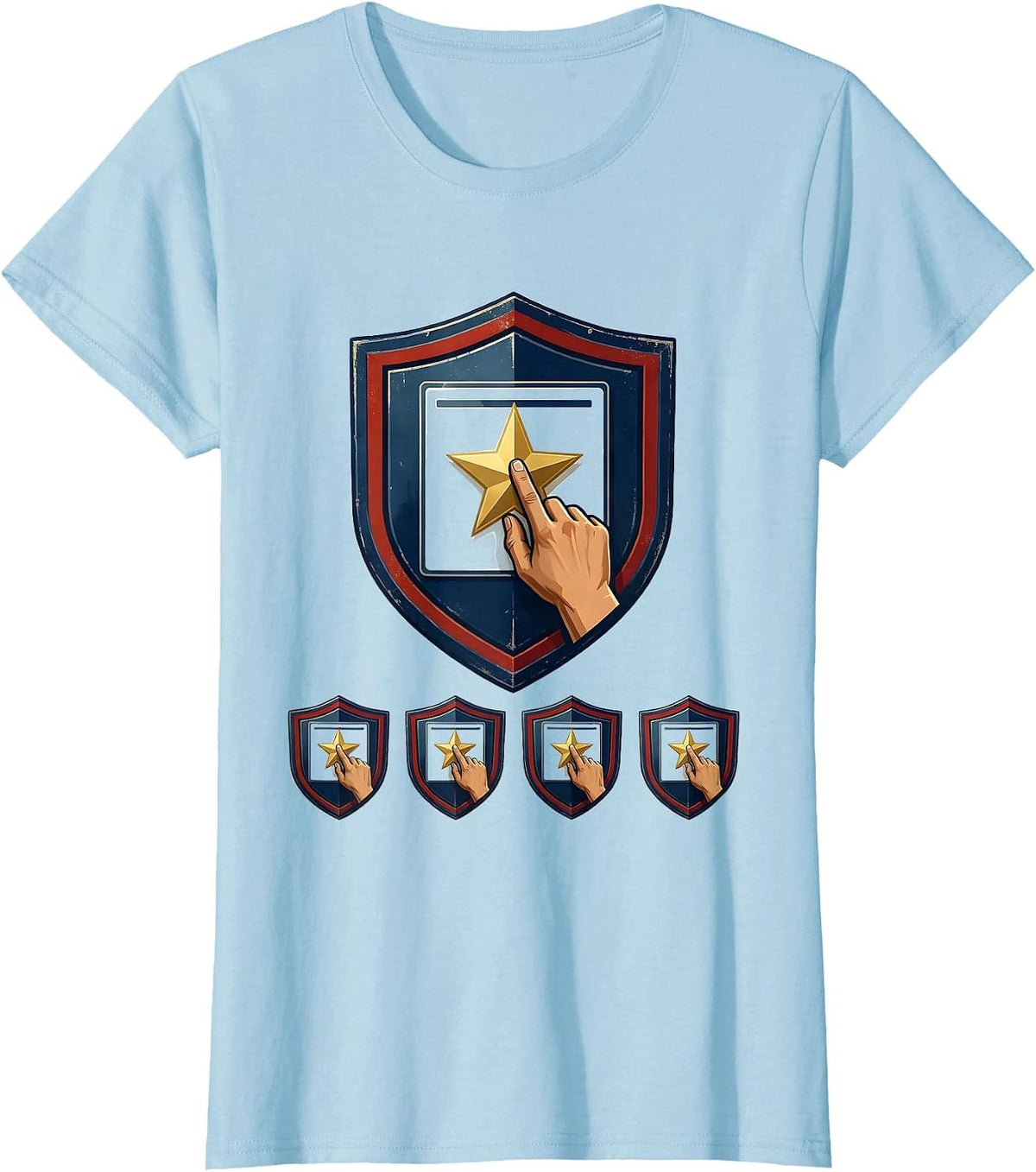 Athletic Shield Paraeducator Teacher Aide Appreciation T-Shirt - Baby Blue
