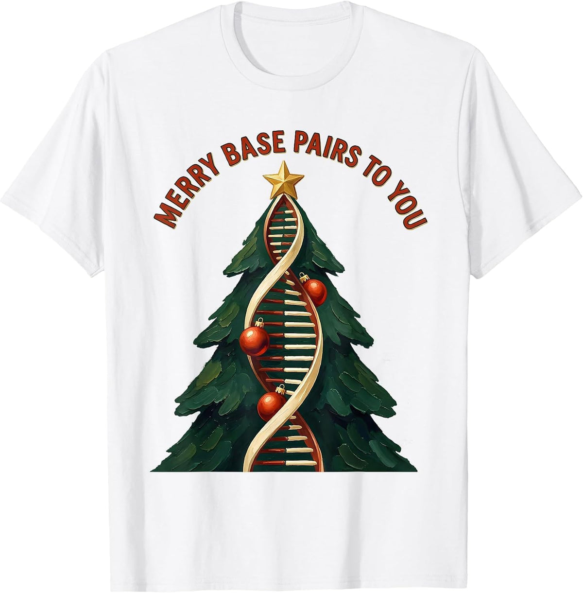 Men's Merry Base Pairs To You Funny Science Teacher DNA Christmas T-Shirt - White