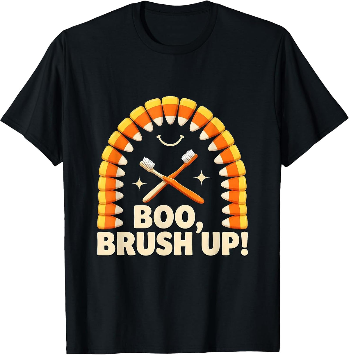 Men's Boo Brush Up Playful Dental Humor Halloween Dentist Costume T-Shirt - Black