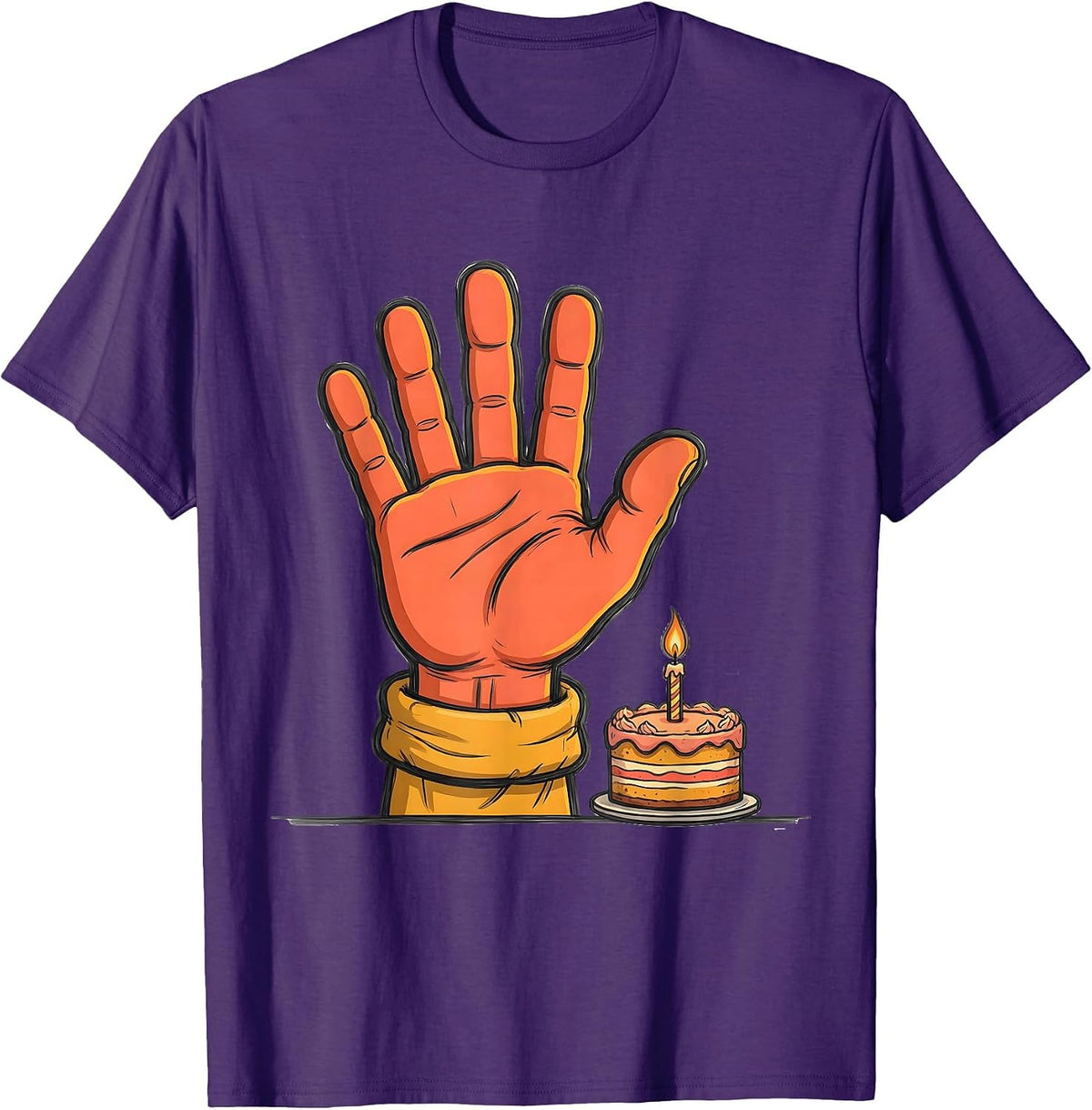 Sign Language Hand Shape Cartoon Deaf Awareness Gift T-Shirt - Purple