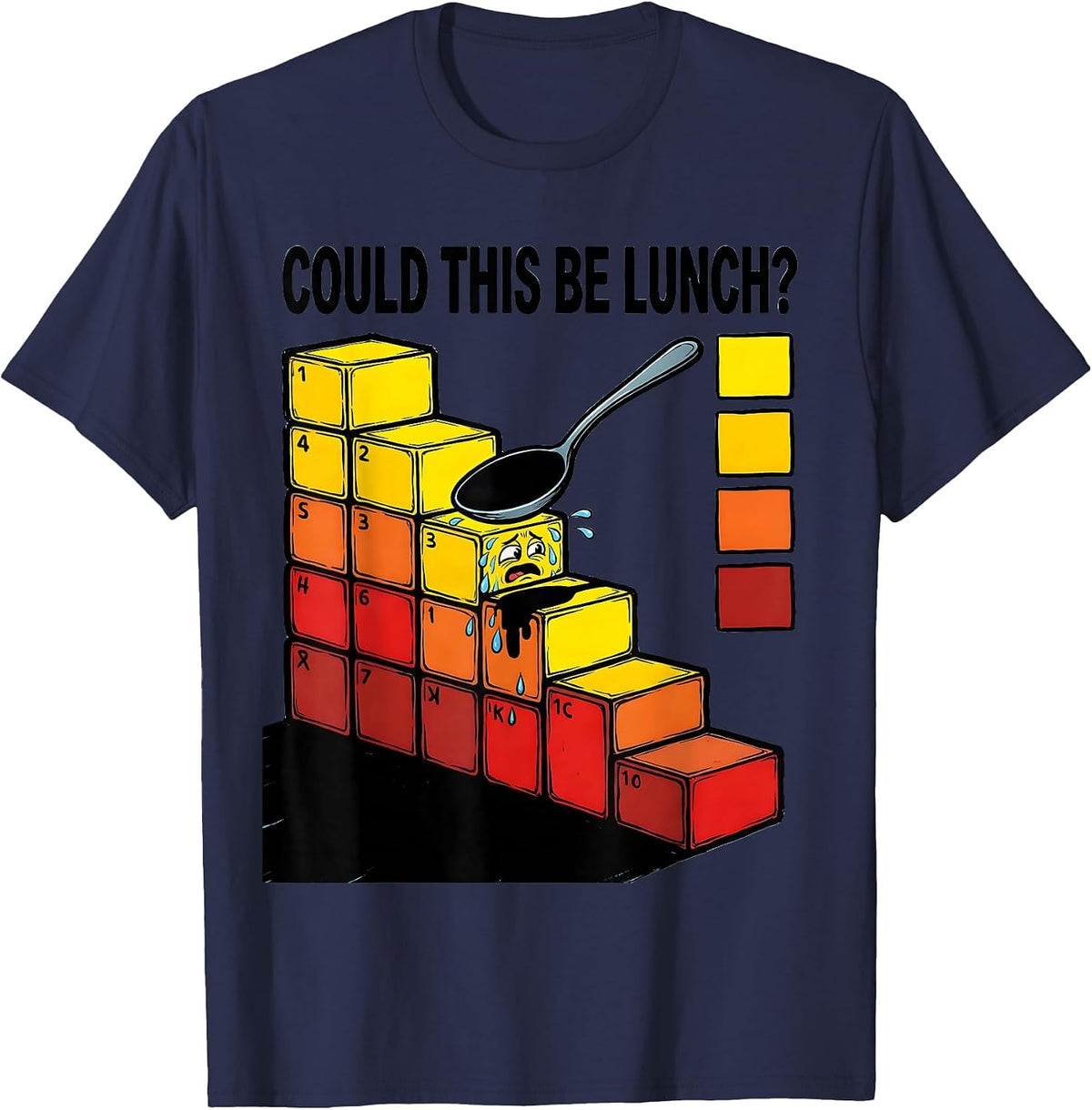 Could This Be Lunch? Funny Periodic Table Science Teacher T-Shirt - Navy Blue