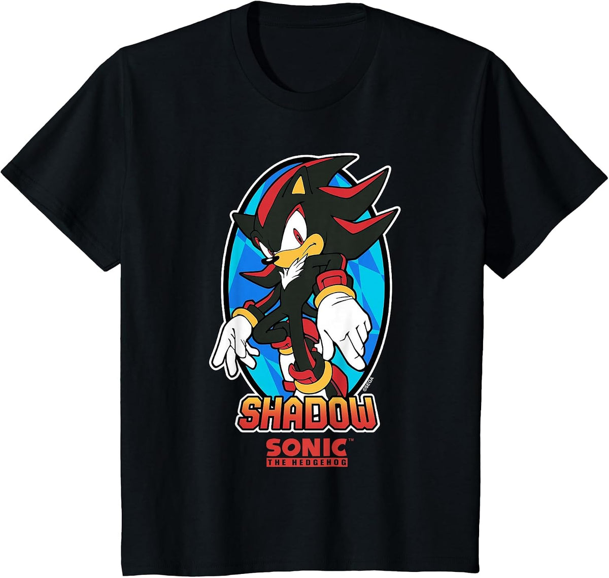 Sonic The Hedgehog Iconic Shadow Ups Big Chest Portrait T-Shirt - Black